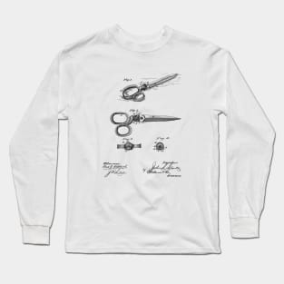 Scissors VINTAGE PATENT DRAWING Long Sleeve T-Shirt